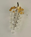 Swarovski Crystal Grapes Retired Figurine Gold‑Tone Leaves Vine Repaired Grape