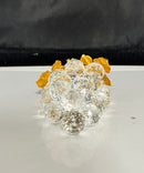 Swarovski Crystal Grapes Retired Figurine Gold‑Tone Leaves Vine Repaired Grape