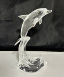 Swarovski Crystal Dolphin on Wave Retired Figurine Clear Reglued Fins