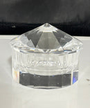 Swarovski Shira Crystal Trinket Box Faceted Lid Retired Missing Silver Ring