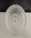 Vintage Bohemian Czech Queen Lace Cut Crystal Basket 9.25" Heavy Clear Glass Handle
