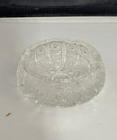 Queen Lace Bohemian Czech Cut Crystal Ashtray Heavy Clear Glass Hobstar Vintage