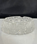 Queen Lace Bohemian Czech Cut Crystal Ashtray Heavy Clear Glass Hobstar Vintage