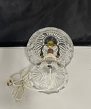 Princess House Romance Crystal Table Lamp Frosted Floral Shade Working Vintage