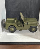 Vintage Marx Army Jeep Ride‑On Toy 6.85x15 Tired Hood Hinge Damage
