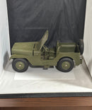 Vintage Marx Army Jeep Ride‑On Toy 6.85x15 Tired Hood Hinge Damage
