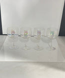 Vintage Dorothy Thorpe Style Bubble Clear Iridescent Wine Glasses Set of 4 Unmarked