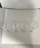 Vintage Dorothy Thorpe Style Bubble Clear Iridescent Wine Glasses Set of 4 Unmarked
