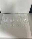 Vintage Dorothy Thorpe Style Bubble Clear Iridescent Wine Glasses Set of 4 Unmarked