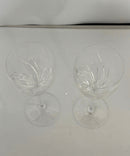 Pair Marquis by Waterford Crystal Wine Glasses Optic Swirl Clear Stemware