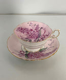 Paragon Lilac Pink Floral Bone China Teacup & Saucer England Queen Mark