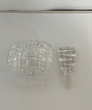 Vintage Cut Crystal Vanity Set Perfume Bottle & Covered Powder Jar Dresser Set