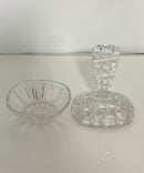 Vintage Cut Crystal Vanity Set Perfume Bottle & Covered Powder Jar Dresser Set