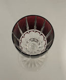 Set of 4 Hungarian Ruby Flash Cut to Clear Lead Crystal Wine Glasses 24% PbO Handcut