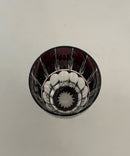 Lot of 4 Hungarian Ruby Flash Cut to Clear Lead Crystal Tumblers 24% PbO Handcut