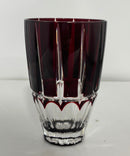 Lot of 4 Hungarian Ruby Flash Cut to Clear Lead Crystal Tumblers 24% PbO Handcut