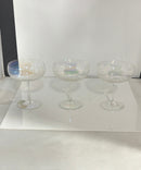Vintage MCM Iridescent Aurora Coupe Champagne Glasses Set of 3 Maker Unknown Thorpe Style