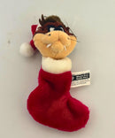 1998 Warner Bros Looney Tunes Christmas Plush Keychain Set Taz Bugs Sylvester
