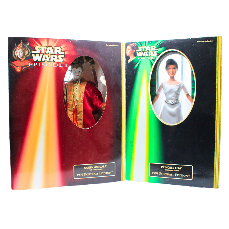 Hasbro | Lot of 2: Star Wars Queen Amidala & Princess Leia | Non-Mint Boxes