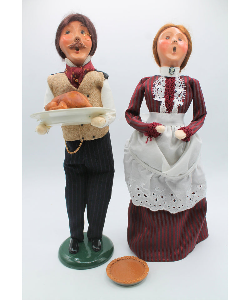 Byers Choice | Lot of 2: 2005 Thanksgiving Dolls | Pie Detached