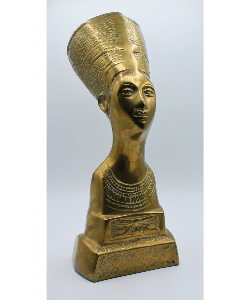 Vintage Brass Egyptain Bust Pharaoh Head | No Box