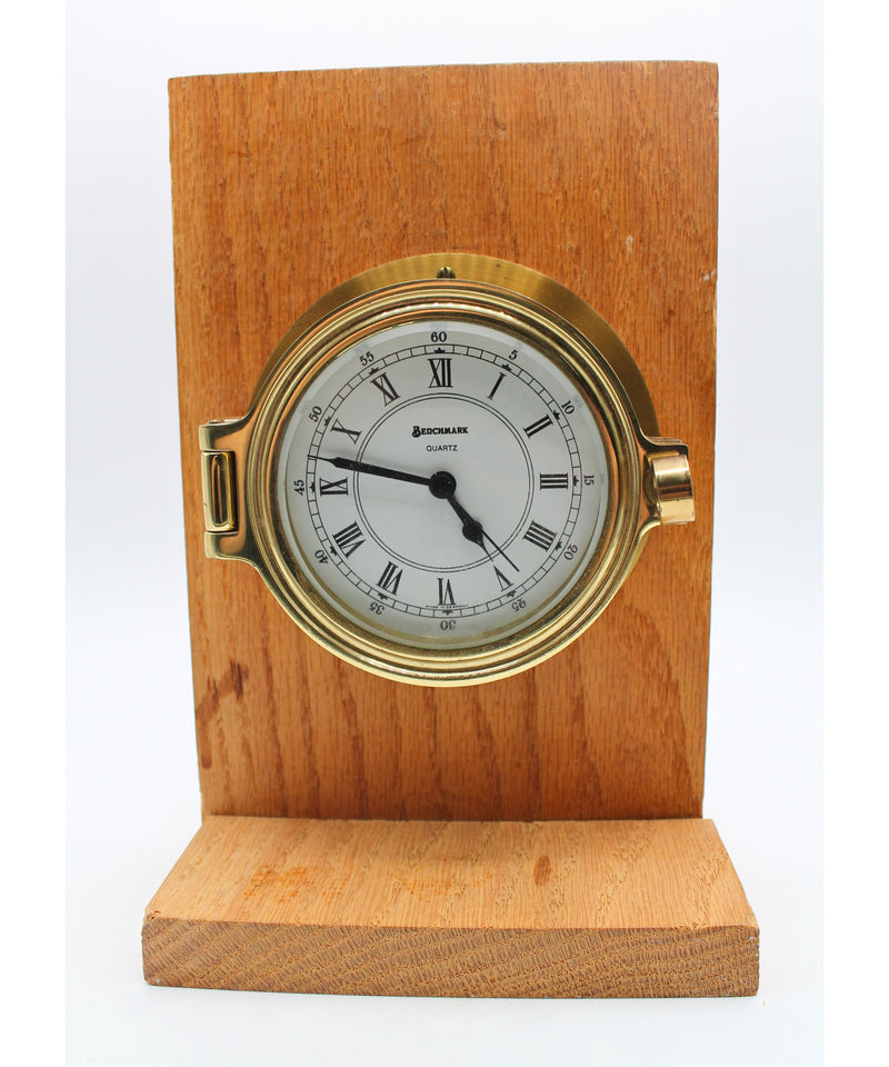 Benchmark | Vintage Benchmark Brass Ship Clock | Scratches