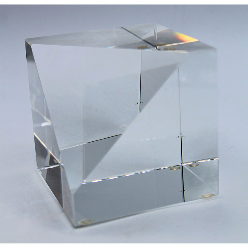 Slanted Cube Crystal Paperweight| Non-Mint Box