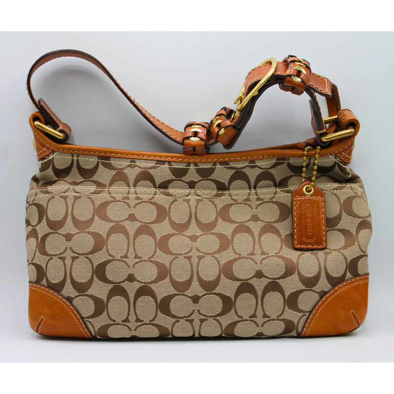 Coach | Jacquard Print Brown Hobo Purse | Scratched