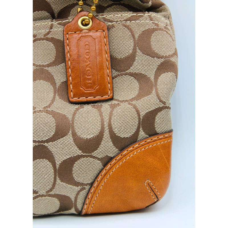 Coach | Jacquard Print Brown Hobo Purse | Scratched