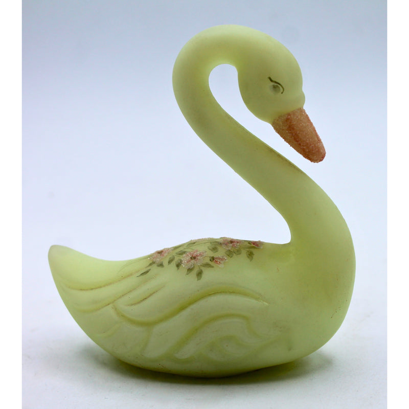 Fenton | Custard Swan - Signed | Stained