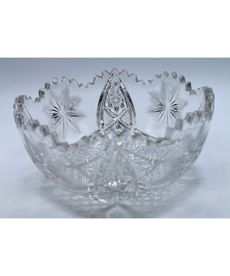 Cut Glass Bowl - 8" | Scratches