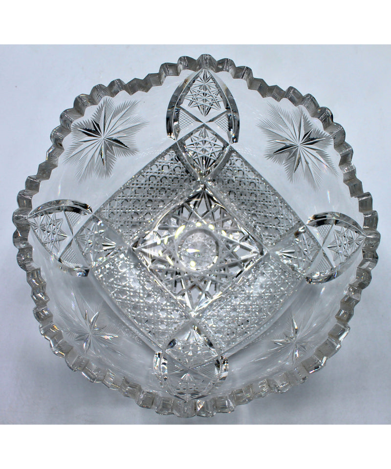 Cut Glass Bowl - 8" | Scratches