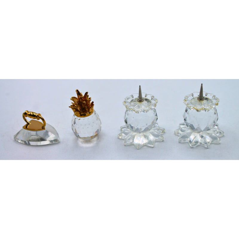 Lot of 4: Candleholders, Pineapple & Iron | Chipped