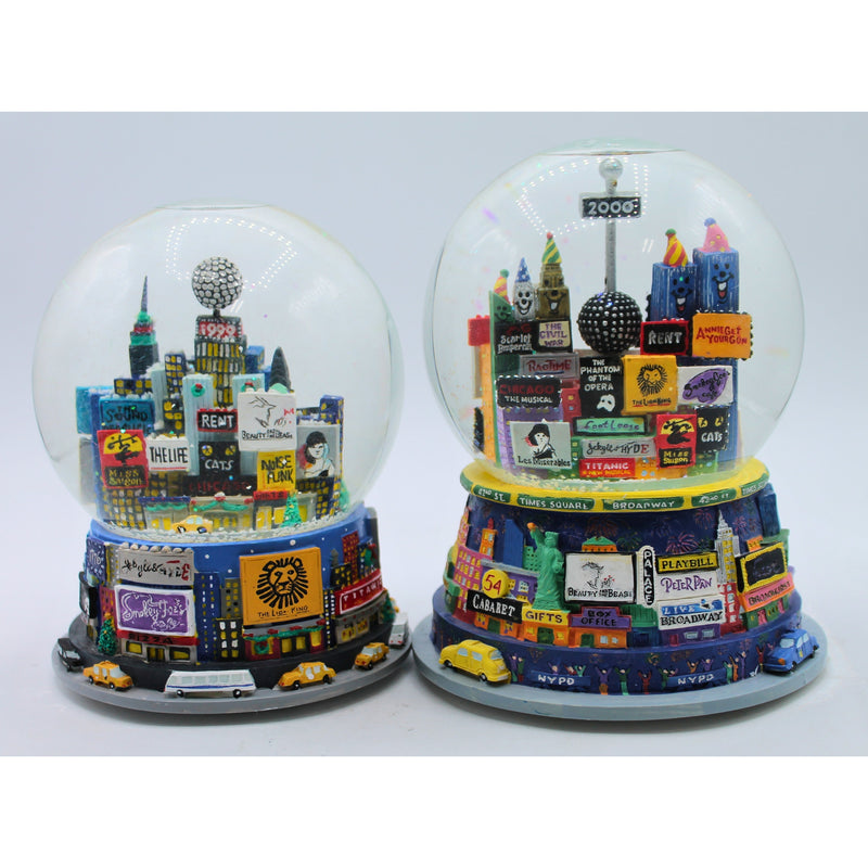 Lot of 2: Broadway New York City Snow Globes | Non-Mint Boxes