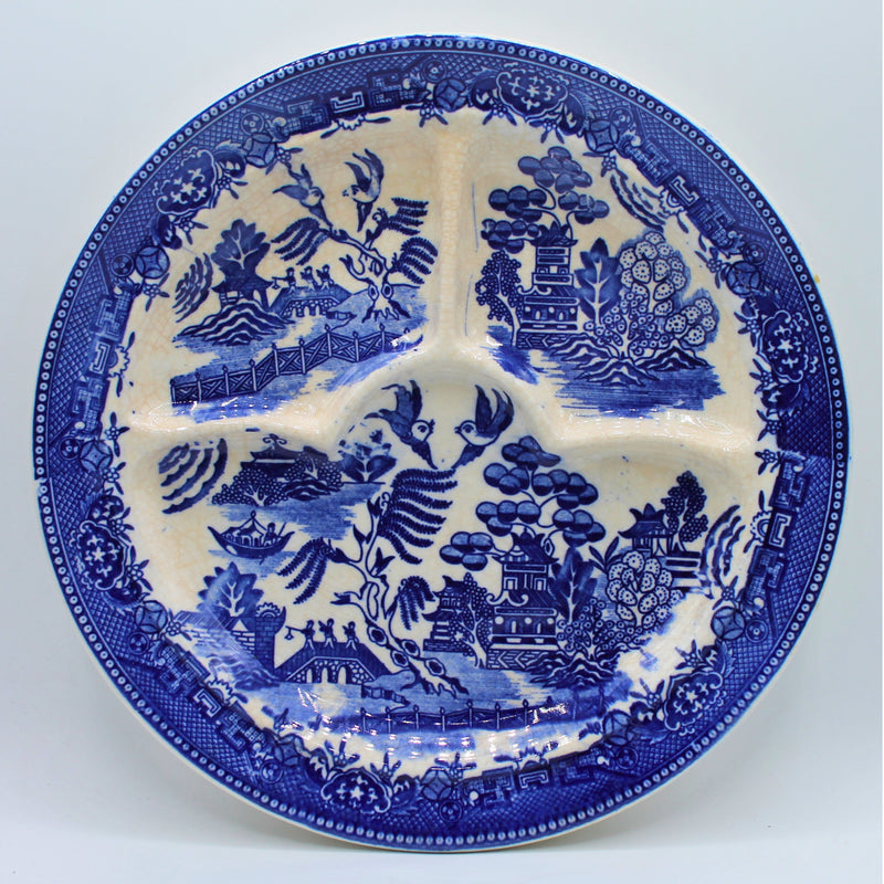 Mopiyama | Lot of 4: Blue Willow Dinner Plates | Crazed