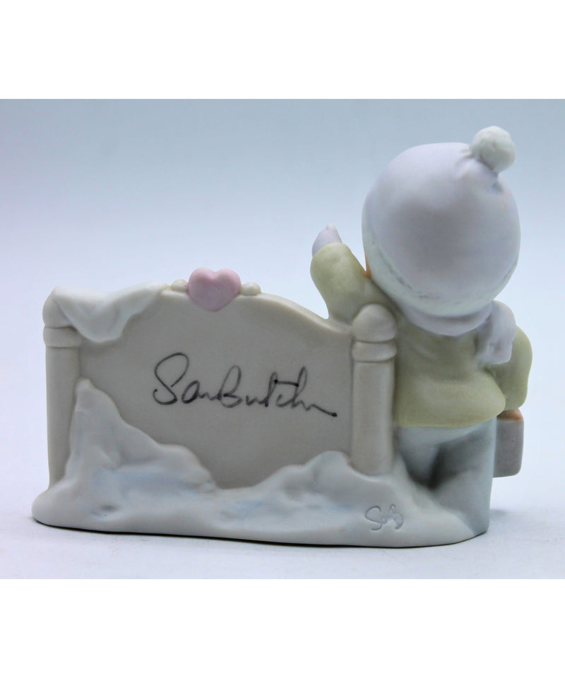 SIGNED Sam Butcher Painting Sign Figurine | Non-Mint Box