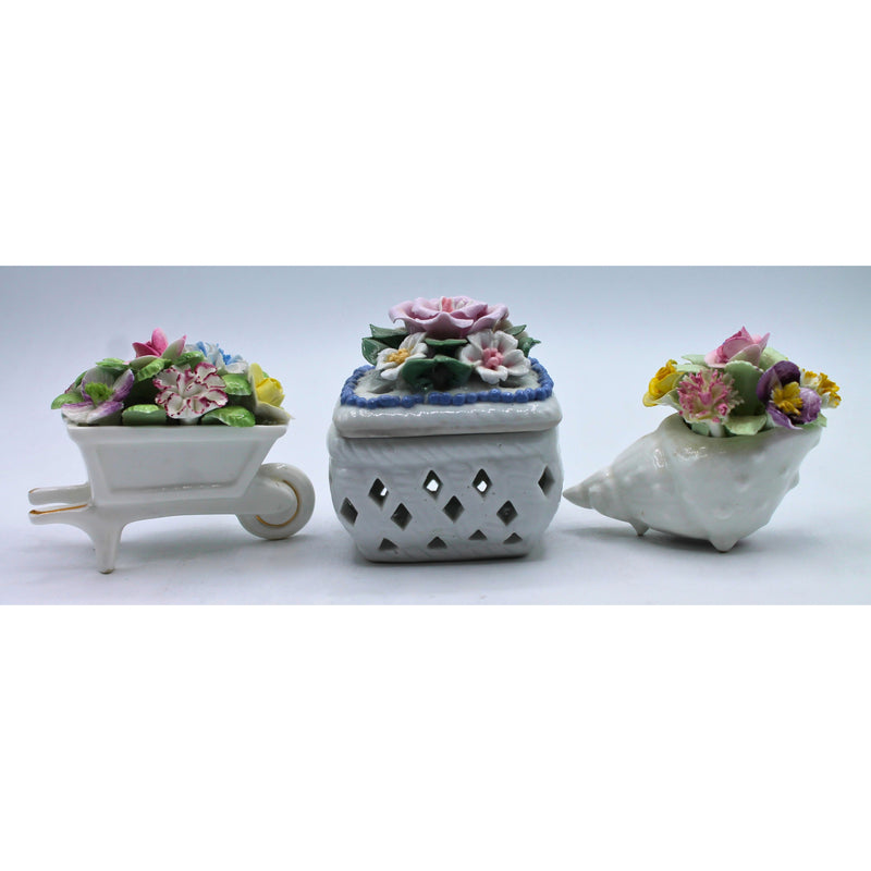 Lot of 3: Floral Figurines | Chipped