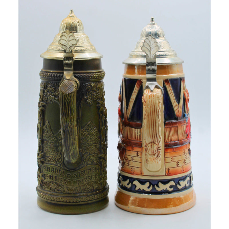 Lot of 2: Large Beer Steins | Chipped & Discolored