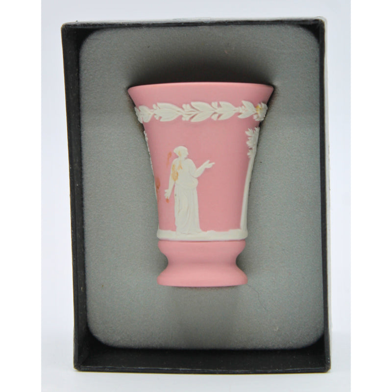 Wedgwood | Pink Jasperware Mini Tea Set & Bacchus Vase | Stains