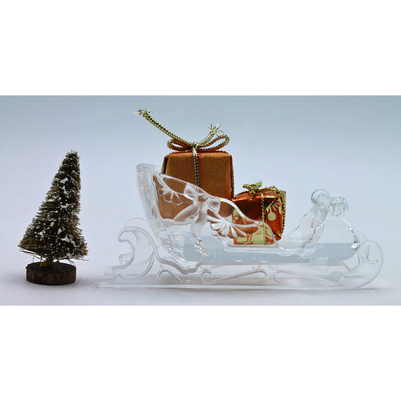 Lot of 2: Christmas Tree Rhodium & Santas Sleigh | Missing Ornament