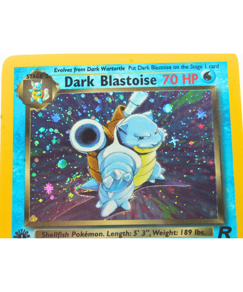 Pokemon | 1st Edition Holo Dark Blastoise 3/82 with SWIRL | Scratched