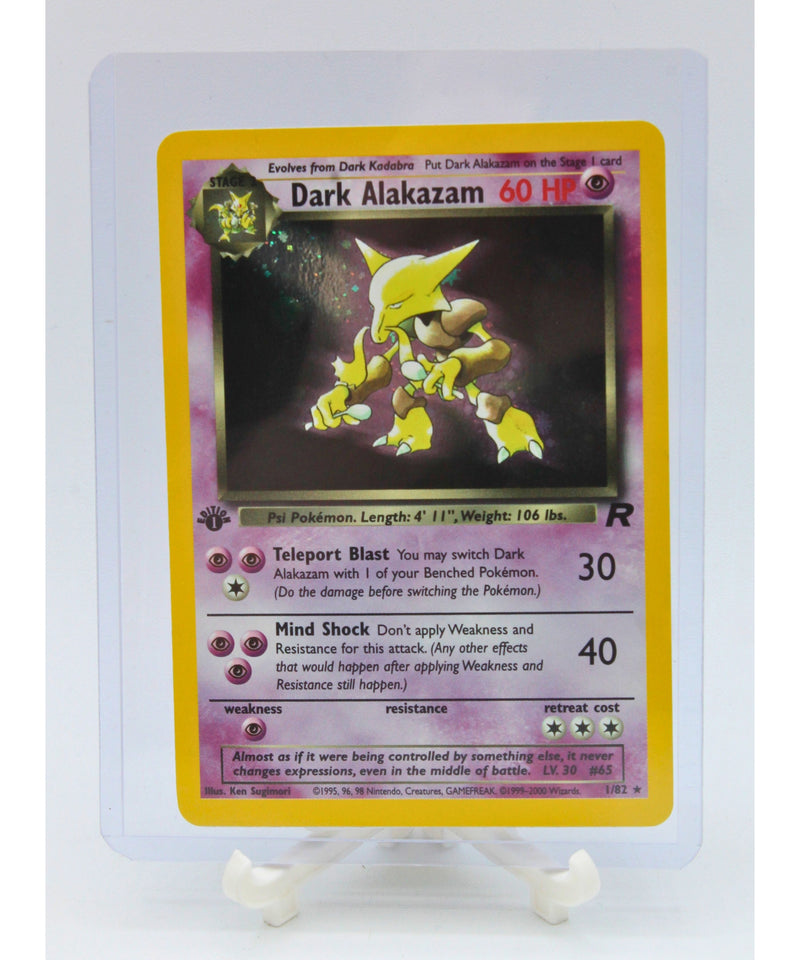 Pokemon | 1st Edition Rare Holo Dark Alakazam | Excellent Condition