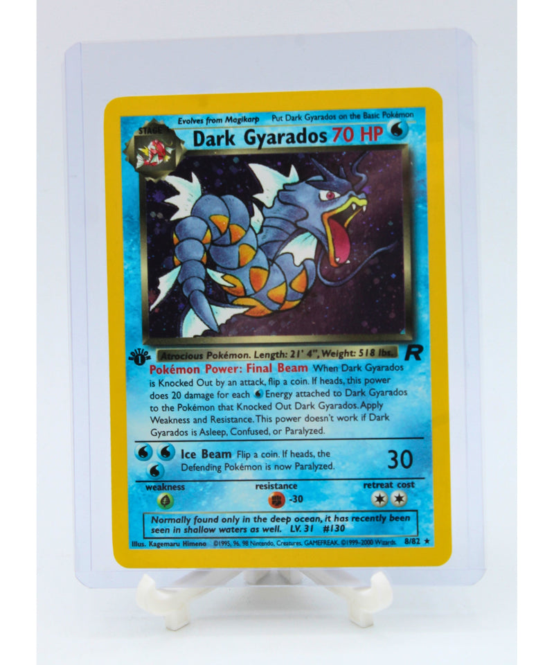 Pokemon | 1st Edition Rare Holo Dark Gyarados 8/82 | Excellent Condition