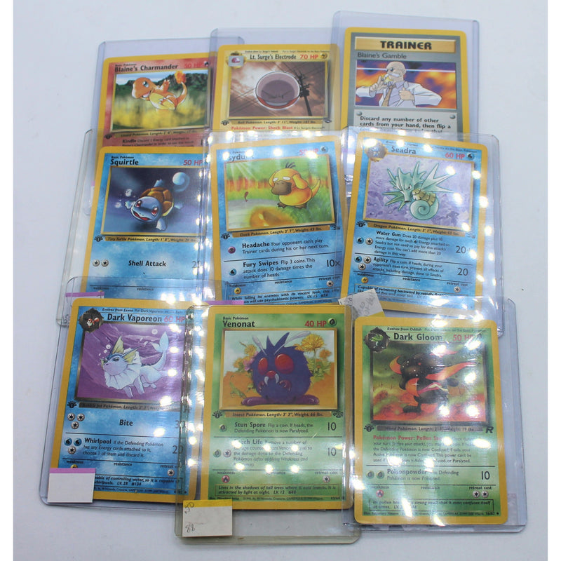 Random Lot of 50: 1st Edition Pokemon Cards in  Sleeves