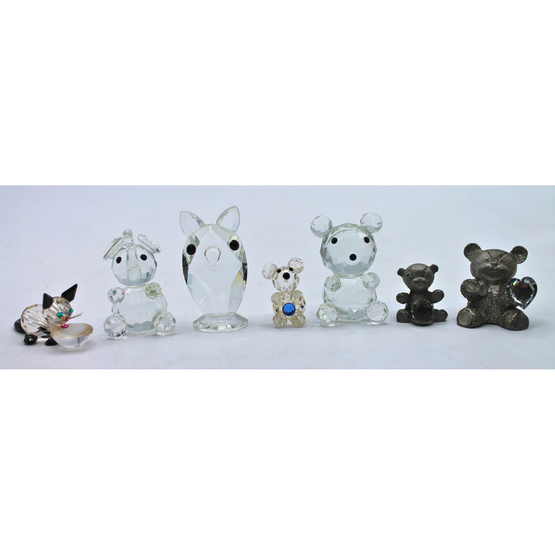 Lot of 7: Crystal & Pewter Animal Figurines | Please Read