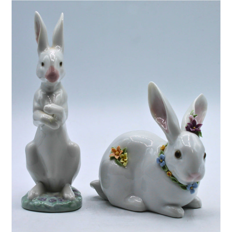 Lot of 2: Attentive Bunny with Flowers & Snack Time | Please Read