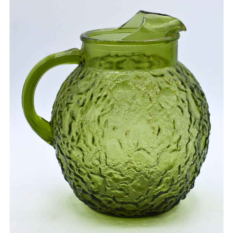 Anchor Hocking Milano Lido Green Ball Pitcher & Tumbler Glasses | Please Read