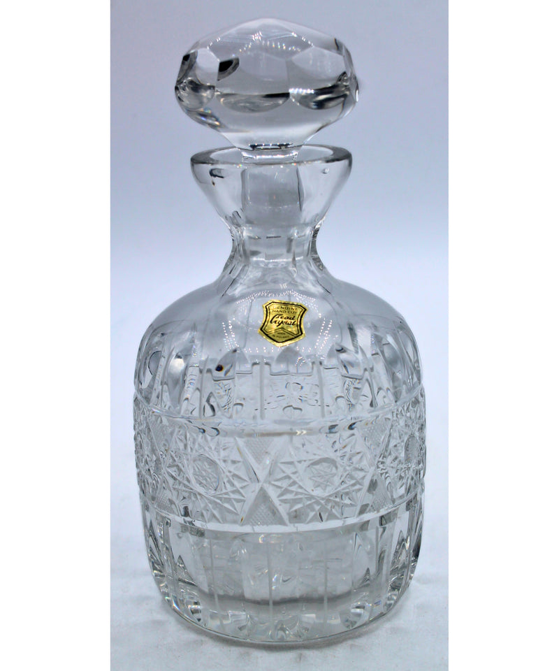 Vintage Polish Lead Crystal Pinwheel Decanter | Please Read