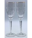 Lot of 2: Grenville Gold Rimmed Fluted Champagne Glasses | Please Read