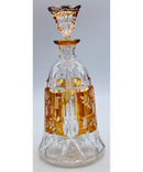 Bohemian Cut Amber Flower Decanter | Please Read